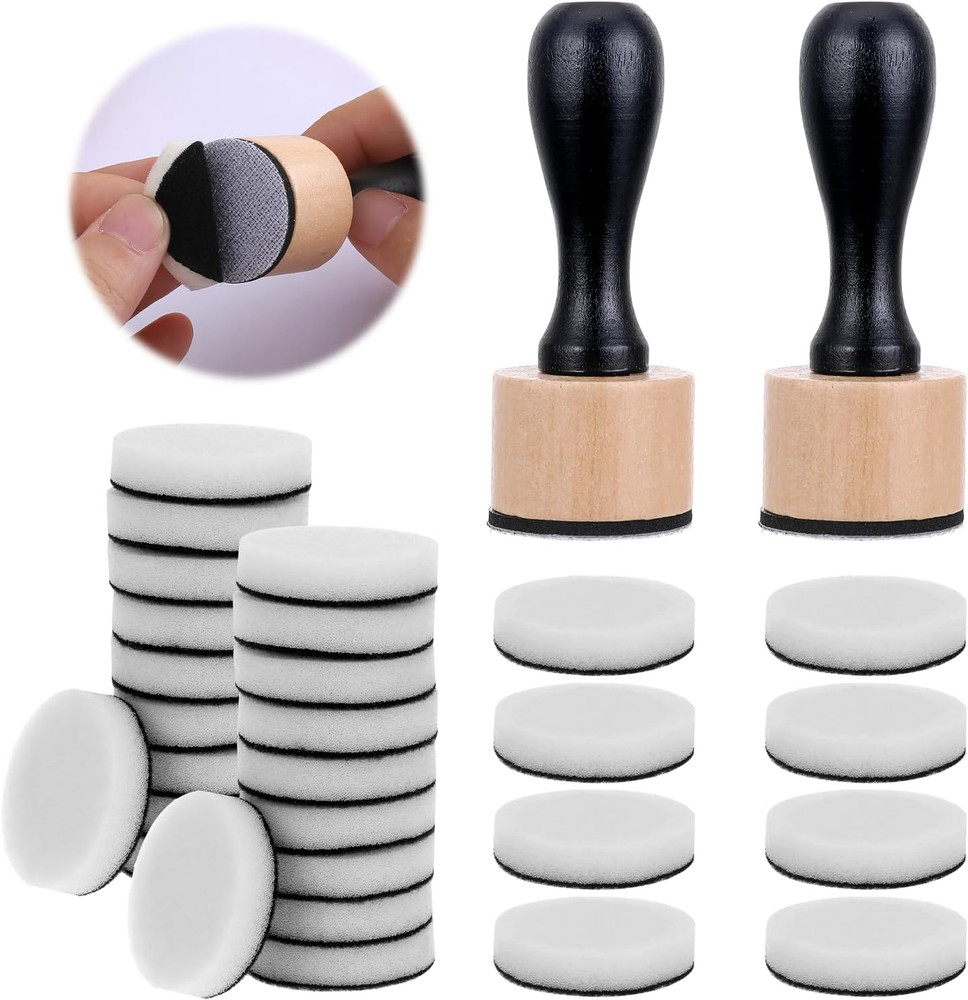 26 Pack Mini Round Ink Blending Tool with Foams Set Including 24PCS Replacement