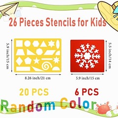 26pcs Plastic Drawing Stencils Set with 26pc Stencil Drawing