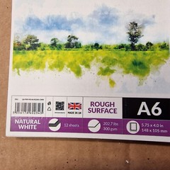 A6 Rough Surface Pad – 300gsm – A6 – Natural White – 12 Sheets – UK – Free P&P