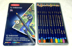 Derwent Inktense Watersoluable Ink Pencils ~ Tin of 12 Pencils ~ Minimal Use