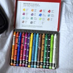 Caran d’Ache Neocolor II Aquarelle Water-Soluble Wax Pastels 15 Set Tin