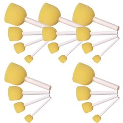 20Pcs Art Sponge Brush Round Wooden Handle for Graffiti and Painting Fun