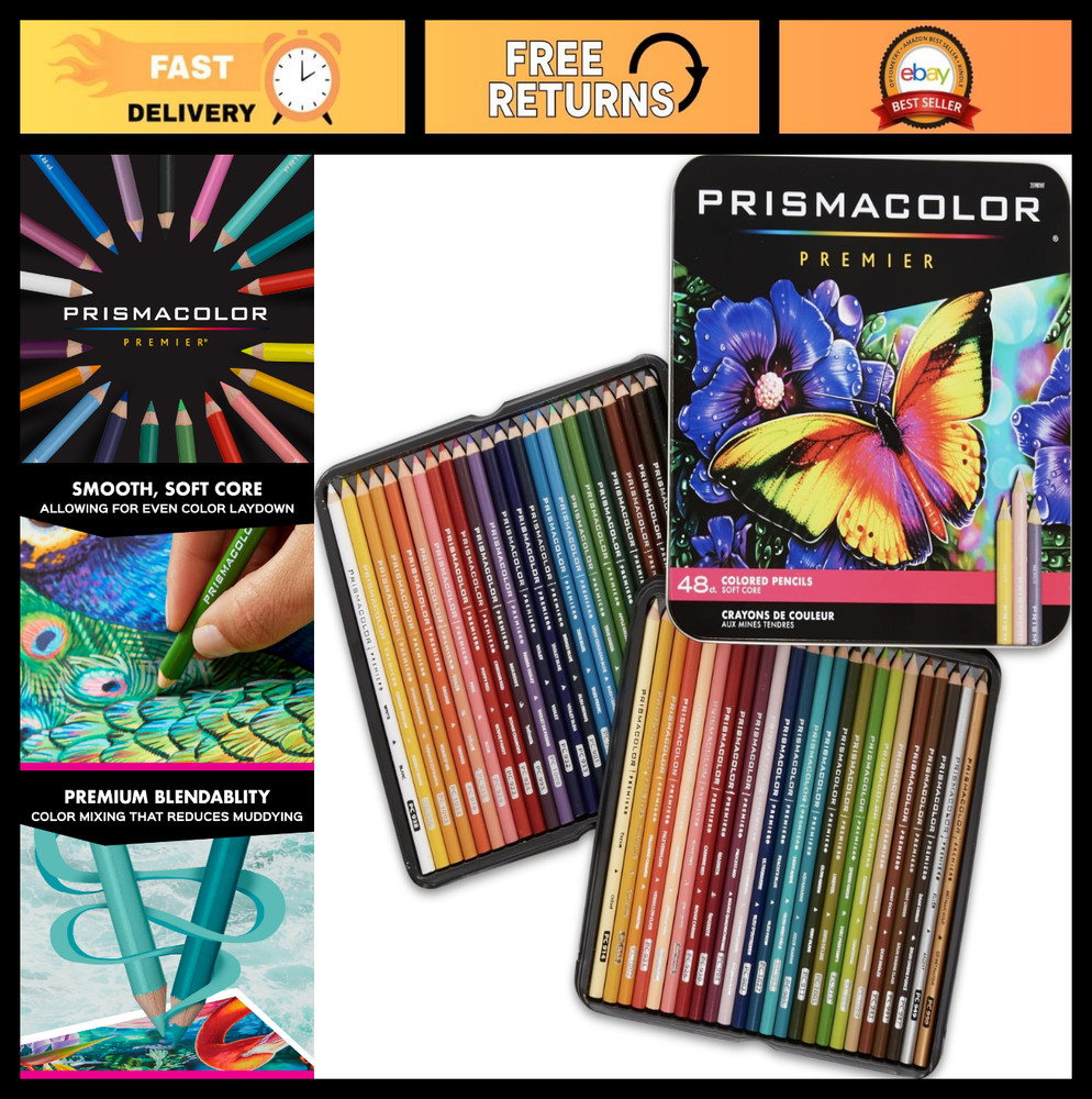 48 Count Soft Core Colored Pencils – Vibrant, Durable, Ultra-Smooth for Adult Co