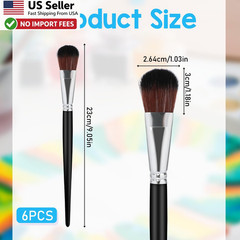 1 Inch Mop Brush Set 6PCS Acrylic Oil Watercolor Blending Oval FROM USA