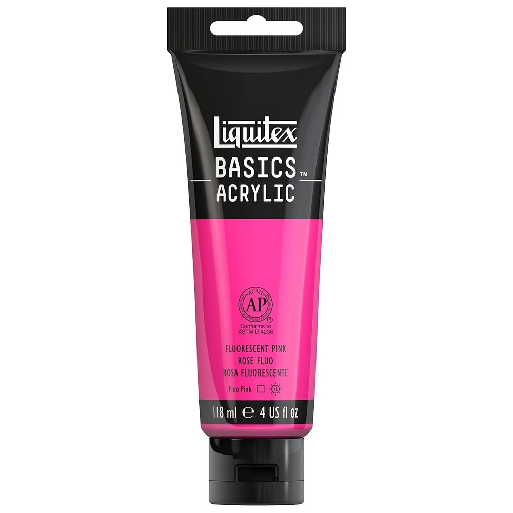 Liquitex Basics Fluorescent Pink Acrylic Paint 4 Oz Art Tube Set