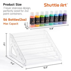 Acrylic Paint Organizer, 7 Layers Clear Storage Rack, Snap On Organizer for A…