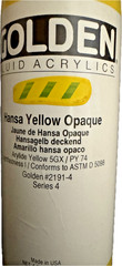 GOLDEN FLUID ACRYLIC HANSA YELLOW OPAQUE 4 OUNCE