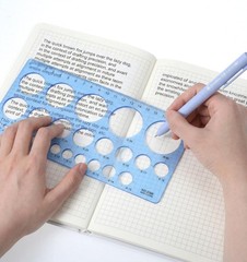 2Pcs Circle Stencil, Template 20x10cm/7.87×3.93 inches, Blue and pink