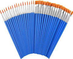 60 Pcs Paint Brushes,Round Flat Small Brush Bulk for Detail Painting