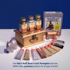 AMACO Rub n Buff Wax Metallic Finish – 2 Rub n Buff Antique Gold 15ml Tubes – Ve