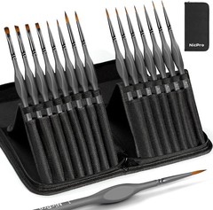 15 Pack Miniature Painting Set, Fine Detail Paint Brushes for Models, Acrylic Wa
