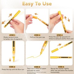 HOTU 5 Pack Super Gold Paint Markers – 5 Count (Pack of 1),