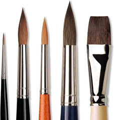 Watercolor Series 5240 Deluxe Paint Brush Set, Natural Hair and Synthetic with W