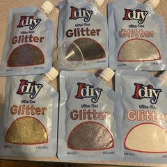 iDIY Ultra Fine Glitter 100g 3.5 oz Pouch w Easy-Pour Bag & Funnel-craft Fun
