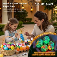 25 Colors Outdoor Acrylic Paint Set, 2oz/60ml Waterproof Acrylic Paint with 1…
