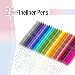 Mr. Pen- Fineliner Pens Colored, 24 Pack, Bible Journaling Pen, Ergonomic