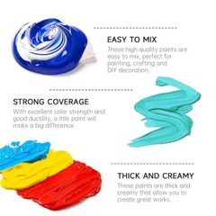 Shuttle Art Acrylic Paint, 15 Pack Acrylic Paint Large Bottle Set, 14+1 Colors