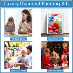 QINRUBB DIY Colourful Flowers Diamond Art Kit for Adults 12×16 inch, USQR343
