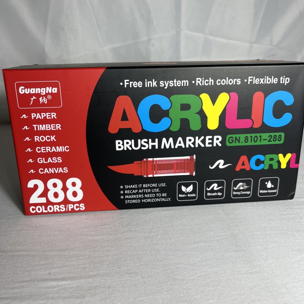 288 Colors Acrylic Paint Markers Soft Brush Tip, Water-Based Paint Pens with