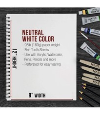 9″ x 12″ Mixed Media Paper Pad Sketchbook, 2 Pack, 60 Sheets 98 lb, Spiral-Bound