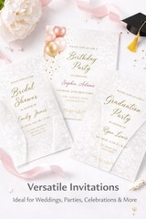 50 PCS White Rose Translucent Vellum Jackets 5×7 Inch Invitation Sleeves