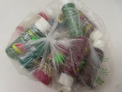 Lot 7 Acrylic Craft Paint USED bottles Fold Art Apple Barrel Brown Red Pink Blue