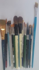 Lot Of 17 Brush Paint Vtg Lyra Germany Daniel Smith Marx Liquitex Royal And Mix