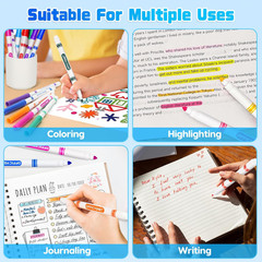160 Count Washable Markers Bulk, 10 Assorted Colors, Conical Tip with Fine & Bro