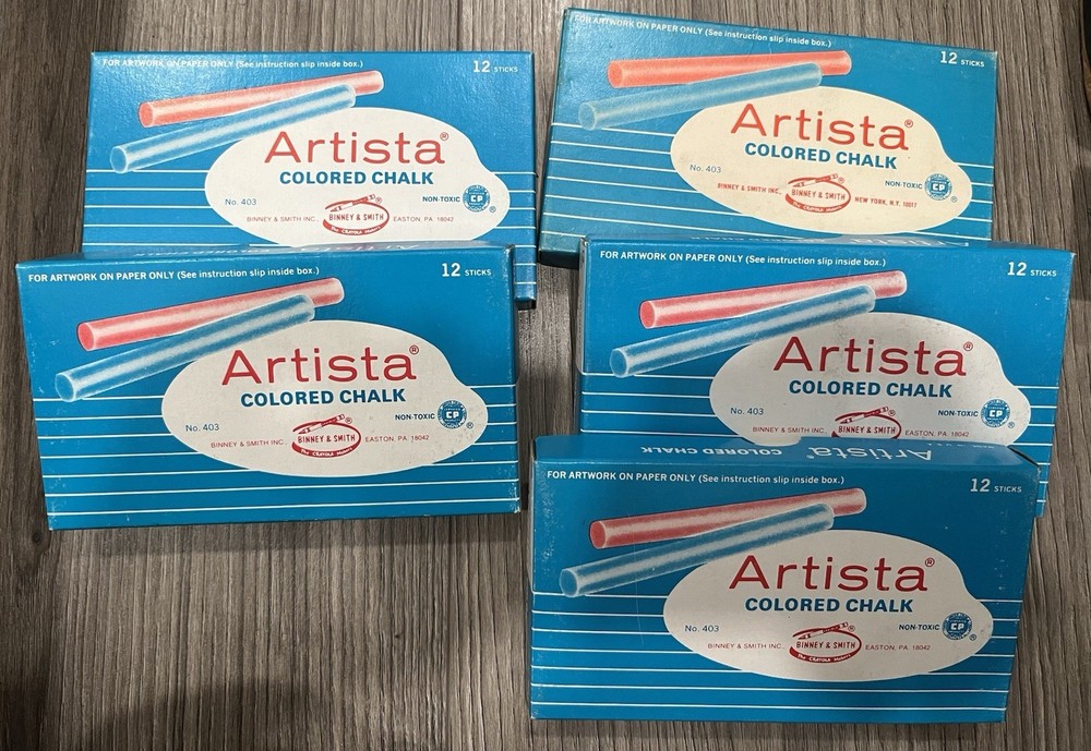 5 Total 4 NEW Artista Binney & Smith Colored Chalk 12 Piece Set #403 Art Artist