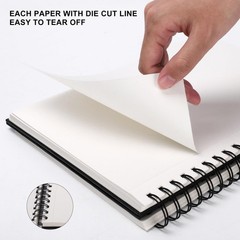 Hardbound Sketch Pad 8.5×11, 80 Page Drawing Book, 90gsm Art Paper, Black