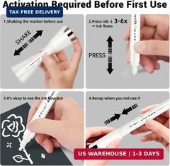 SFAIH Acrylic White Paint Pens – 8 Pack 2-3MM Medium Tip & 0.7MM Extra Fine Pain