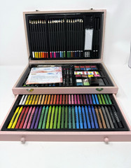 iBayam 150-Piece Deluxe Wooden Storage Box & Art Set for All Ages
