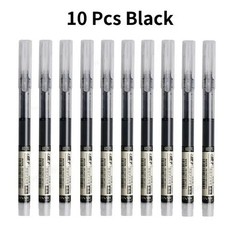 10PCS High Quality Type Gel Pens Black Blue Red Ink Straight Liquid Pen Kawaii