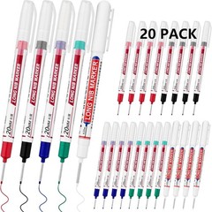 20 PCS Long Head Deep Hole Marker Pens,20mm Long Nib Marker, Longs Nose Marke…