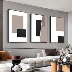 Canvas Framed Wall Art, Geometric Home Wall Art Decor Paintings, Large 24 X 3…
