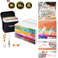 Alcohol Markers, 60 Colors Dual Tip Art Coloring Markers Set for Kids Adult B…