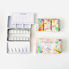 Empty Watercolor Palette, Metal Tin Palette for Artist Watercolors,Unique Patter