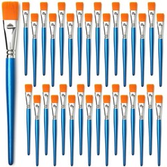 1 inch Flat Paint Brushes for Acrylic Painting, 32 Pieces 1inch 32Pcs, Blue