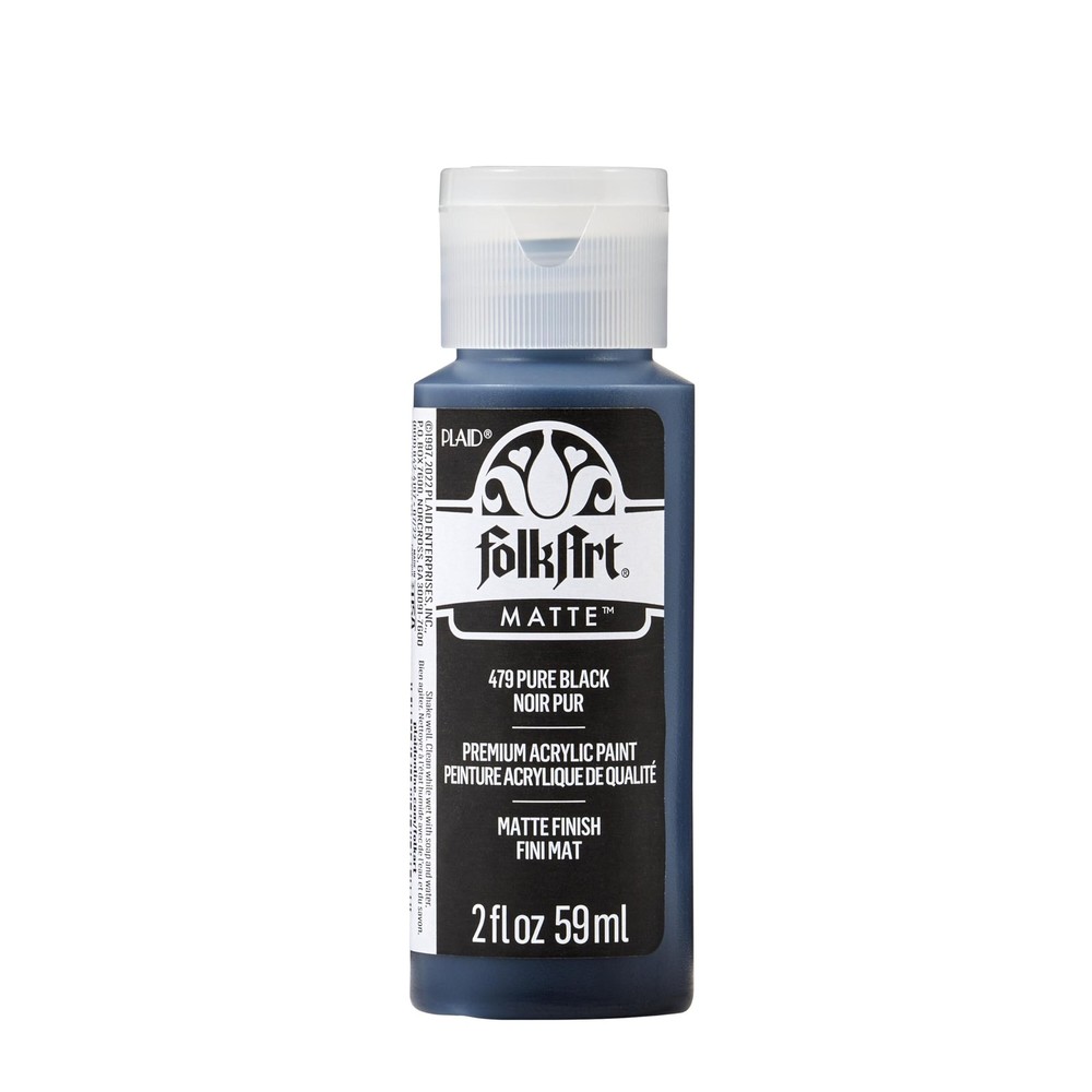 FolkArt Acrylic Paint in Assorted Colors (2 2 Fl Oz (Pack of 1), Pure Black