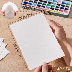 80 Sheets 5×7 Inch Watercolor Paper for Watercolor Drawing Paint Paper