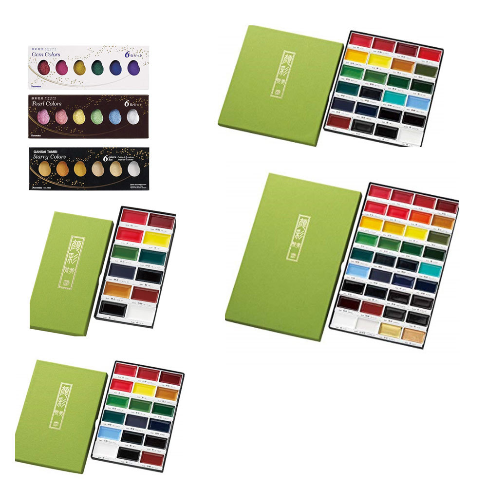 Kuretake Gansai Tambi 6 12 18 24 36 colors Japan Water pigment color