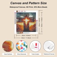 Cross Diamond Art Kits for Adults, 5D Diamond Painting Kits for Beginners, DIY