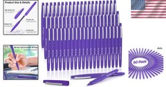 Vibrant Purple Felt Tip Pens for Writing, Drawing – 60 Count