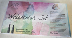 Creative Artizan 48 Color Watercolor Set with Brush Pens, Palette & Paper