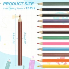 Cute Red Brown Color Drawing Pencils for Adult Coloring Books, 12 Pcs