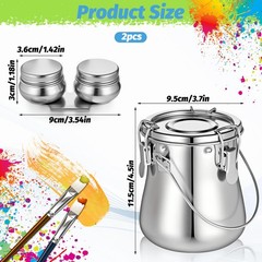 2 Pcs Paint Brush Cleaner Set, Airtight Stainless Steel Brush Cleaner Double …