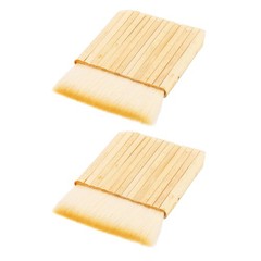 2Pcs Hake Brush, 14 Row Bamboo Blender Sheep Hair Watercolor Brush, Yellow White