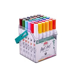 Apple Barrel Multi-Surface Paint Pens Deluxe Studio Set, Medium Tip, 36 Piece
