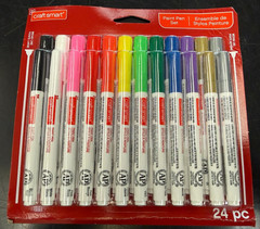 Craft Smart Medium & Broad Line Paint Pen Set 24ct For Wood Plastic NEW (622157)