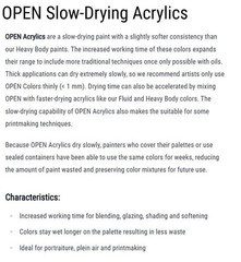 Golden OPEN Slow Drying Acrylic Paint 60ml, 2 fl oz [Select Color]